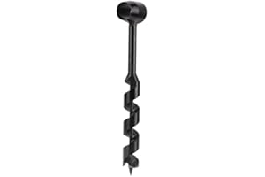 Bushcraft Hand Auger Wrench, Carbon Steel Manual Drill, 25-230mm Portable, Black, Woodworking Tool for Wilderness Survival Ca