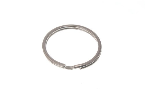DSYJ Split Key Ring 25mm Open Flat Jump Connector for Lanyard Zipper Handbag, Electroplated Iron, Pack of 50