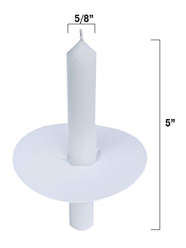 Simply Soson 112 Vigil Candles with Drip Protectors for Devotional Candlelight Vigil Service, Box of 112 Candles, Unscented White 5" H X 5/8" D | Unscented | No Smoke Code 2351