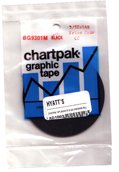 Chartpak Graphic Art Tape, 3/32 inch X 54 Yard Roll, Matte Black (BG9301M