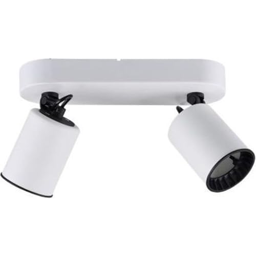 Trio Leuchten Pago 803500231 - Faretto in metallo bianco opaco/nero, 2 x GU10