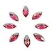 500Pcs in Bulk 7X15mm Crystal AB Acrylic Flatback Rhinestones Eye Shaped Diamond Beads for DIY Crafts Handicrafts Clothes Bag Shoes Wholesale, Rose AB