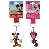 1 X Disney Mickey and Minnie Mouse Figure 3D Keychain Set