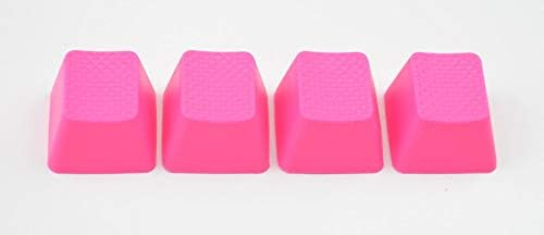 Big Chic Blank TPR Rubber Gaming Keycaps 4 Keys Set 1u for Cherry MX Mechanical Keyboards Compatible OEM (R0, Neon Pink)
