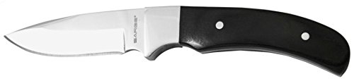 Sarge Knives SK-704 Mini Hunter Fixed Blade Knife with 2-5/8-Inch Stainless Blade and Black Derlin Handle, Black