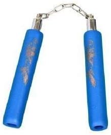 Playwell Childrens 8 Inch Foam Nunchucks With Chain - All Blue