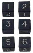 Metal Dice Set: 6 d6 16mm Dice: Black