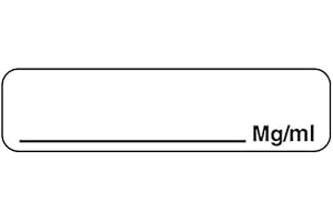 UAL Anesthesia Labels BLANK MG/ML, 1-1/4" x 5/16", 760 Labels per Roll