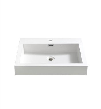 Fresca FVS8058WH Alto 23" Rectangle, Ceramic, Drop-In Integrated Sink with Countertop, White