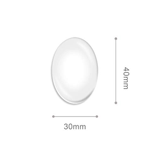 Enenes 30x40mm Glass Cabochons 50PCS Oval Clear Flat Cabochon Tiles for Jewelry Making, Pendants, Crafts, DIY Art