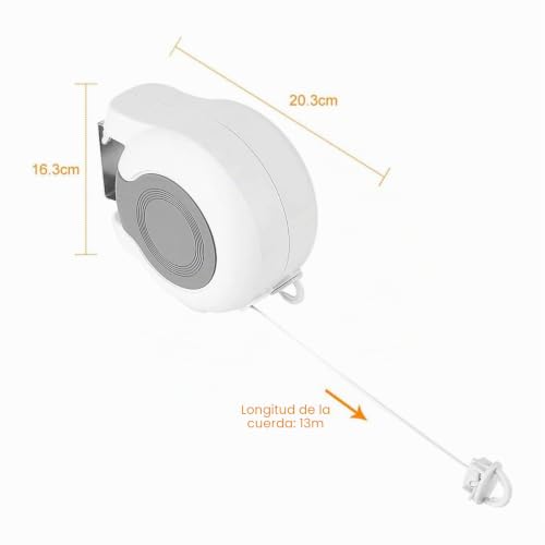Retractable Clothesline 2 Ropes, 26 m (2 x 13 m) Heavy Duty and Adjustable Rope Extendable Clotheslines for Outdoor and Indoor, Clothing, Towels and Bed Linen