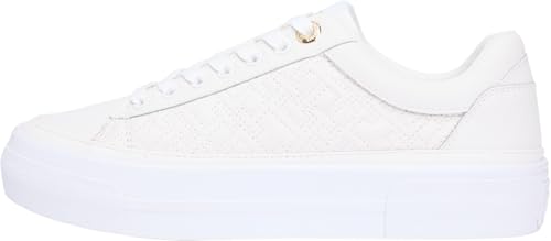 Sneaker da Donna TH Platform Trapuntata Fw0fw09265 Low Top, Bianco Ecru, 40 EU