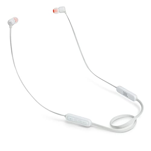 JBL T110Bt – Écouteurs Intra-Auriculaires Légers Sans Fil – Bluetooth – Avec Commande Pour Appels – Autonomie Jusqu'À 6 Hrs – Bluetooth, Blanc
