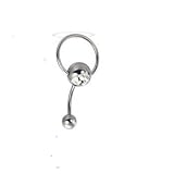 7ZACC Curved Barbell Christina Vertical Hood VCH Slave Ringdoor Knocker Jewelry Genital Piercing 1/2 (Clear)