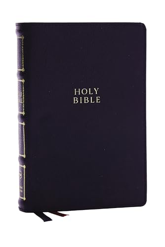 NKJV, Compact Center-Column Reference Bible, Black Genuine Leather, Red Letter,…