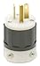 Leviton 5366-C 20 Amp, 125 Volt, Plug, Straight Blade, Industrial Grade, Grounding, Black-White primary