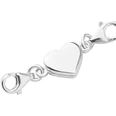 Essivox Silver Heart Double Lobster Clasp, DIY Jewelry Making Necklace Bracelet Extender, Crafts for Bracelet Necklace Clasps and Closures