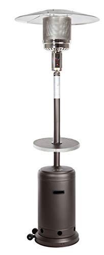 Golden Flame 46,000 BTU [XL-Series] Mocha (Matte Finish) Patio Heater w/Drink Table & Wheels (Propane) - Thumbnail 2