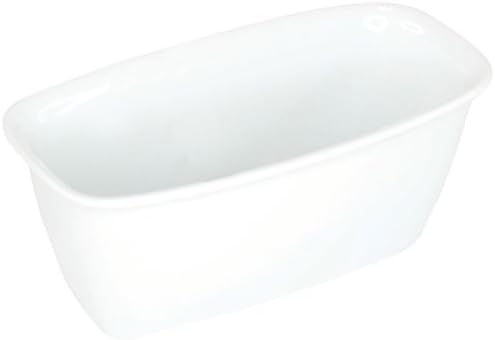 Housewares International 10-Ounce Porcelain Bakeware Blue Harbor Rectangle Baker/Ramekin, Super White