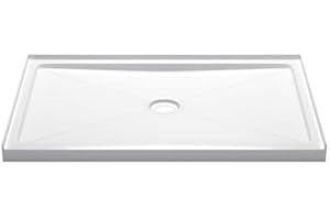 Miseno MNOSB6042C 60" x 42" Rectangular Shower Base with Single Threshold and Center Drain - White
