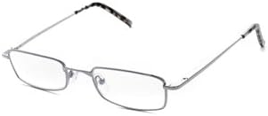 Calabria 753-XL Rectangle Reading Glasses +2.25 Silver Men Women Metal Single Power Reader Adjustable Nose Pads