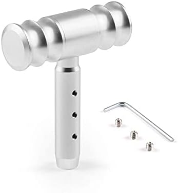 DTTBlue 12 mm Screw Universal Aluminum Car Manual Racing Flight Control Rod Aircraft Joystick Gear Shift Knob Head Handle Throw Shifter - Silver - -