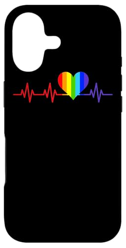 Gay EKG Pulse Heartbeat Pride Flag and Queer LGBTQ Rainbow Case for iPhone 17
