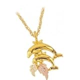 Classic and Beautiful!! 10k Yellow-gold Black Hills Gold High Polish Dolphin Pendant-necklace.