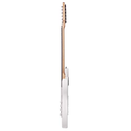 Z ZTDM Full Size 39" Rosewood Fingerboard Electric Guitar with Gigbag Strap Amp Wire Tremolo Arm Cord for Adult Student Beginner White