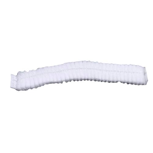 lehao 100 Pcs Disposable Strip Caps Universal Dust Strip Caps Hair Net Service Food Baking Makeup Hat,White - Thumbnail 5