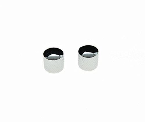 KAISH 2pcs Metric Chrome Guitar Bass Dome Knobs Metal Knob fits Tele Guitar