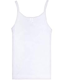 Rene Rofe - Camisetas para niñas de color blanco macizo, paquete variado, incluye cami, tanque y cuello redondo (9 unidades)