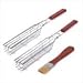 Kovot BBQ Grill Kabob Set - Includes (2) Kabob Holders and (1) Basting Brush