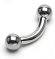 16g Surgical Steel Curved Barbell Eyebrow Ring Body Jewelry Piercing 16 Gauge 3/8" 3mm Balls Nemesis Body Jewelry