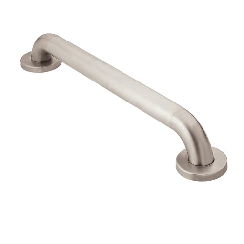 Moen Home Care Bathroom Safety 18 Inch Stainless Steel Handicap Grab Bar for Bathtub and Shower, Slip Resistant Finish, Elderly Assistance Product, Polished Brass, R8918P