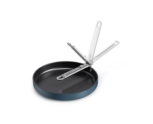 Joseph Joseph Space 28cm Non-Stick Shallow Frypan, Folding Handle, Space-Saving Induction & Oven Safe Casserole Pan