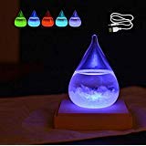 Storm Glass Clear Weather Predictor and Barometer Decoration Unique Home and Office Desktop Gift (LED Base Included!)