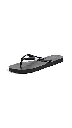 Tory Burch Women's Thin Flip Flops, Black, 9 Medium