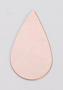 Copper Teardrop, 24 Gauge, 3/4 By 1-1/4 Inch, Pack Of 6