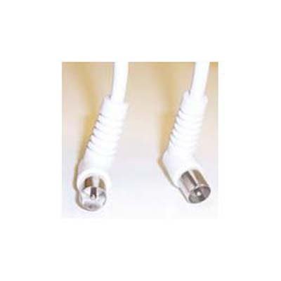 Cable-Core Coaxial Aerial Cable Right Angle Plug to Plug White 4m