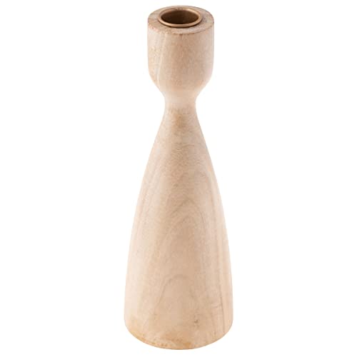 Karma, Acacia Wood Turned Candle Holder, Wooden Rounded Turned Candle Holders,…