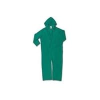 River City Rainwear Co 3881L PVC and Polyester Flame Retardant Chemical Protection Rainwear Coveralls with Welded Seams, 0.42 mm, Large, Green Dominator