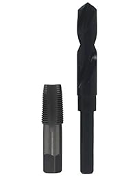 Drill America POU juego de llave de tubería de acero de carbono NPT y broca para taladro HSS (1 8 pulgadas NPT - 1 pulgadas NPT), 1