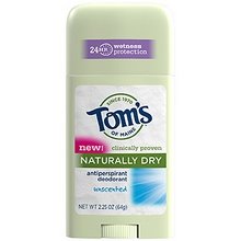 TOM'S OF MAINE Naturally Dry Womens Antiperspirant Stick Deodorant-Unscented, 2.25 Ounce