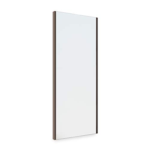 Emuca - Pull-out mirror for inside wardrobe, adjustable interior furniture mirror, 340x1000mm (13,4x39 inch), moka finish