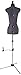 Dritz 1752P Twin-Fit Dressform with Tri-Pod Stand Adjustable Up to 63” Shoulder Height, Petite, Grey
