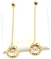 14K Yellow Gold Dangle Earrings 0.55mm