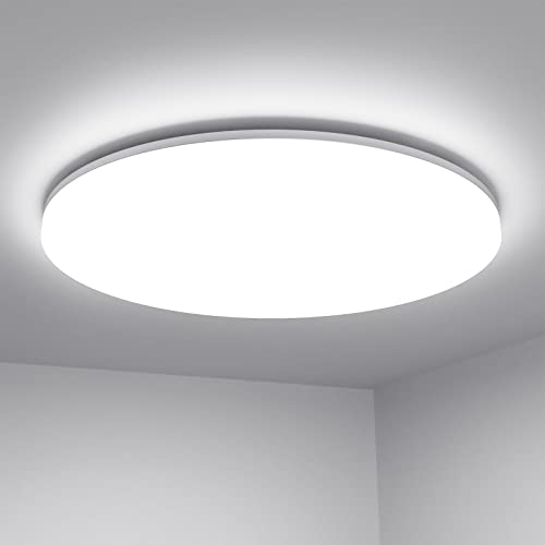 Lepro 24W LED Deckenlampe, LED Deckenleuchte IP54 Wasserfest, 5000K 2400LM Badezimmer Lampe, Rund Badlampe Decke, ideal für Bad Schlafzimmer Flur Küch