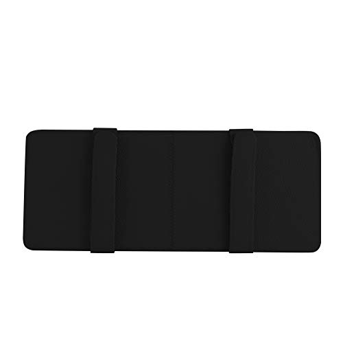 idain PU Leather Car Sun Visor CD Holder Organizer Case Storage Clip,Pen Glasses CD Card Holder Storage Pouch, Black - Thumbnail 2