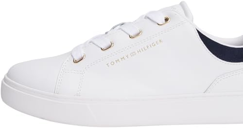 Damen Cupsole Sneaker Casual aus Leder, Weiß (White/Space Blue), 35